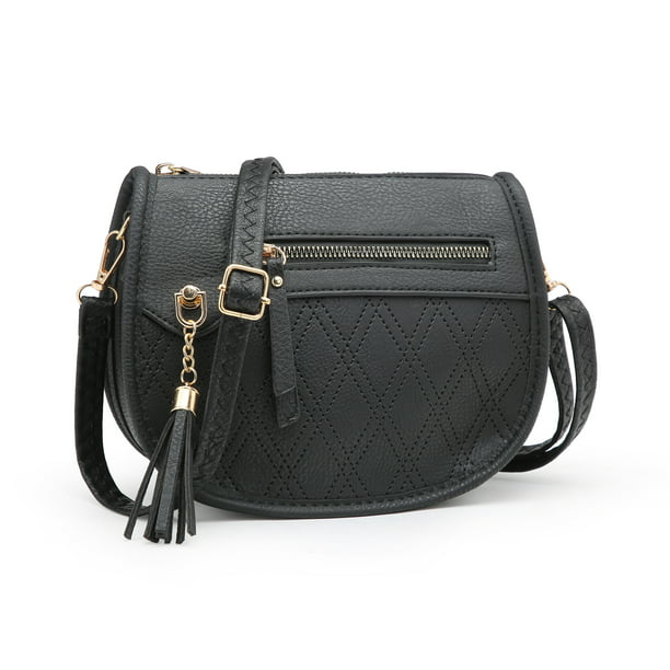 POPPY - POPPY Fashion Women's Crossbody Purse Faux Leather Shoulder Bag  with Tassel-Black - Walmart.com - Walmart.com