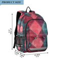 thumbnail image 2 of FORMRS School Backpack 17" Student Travel Bag with Laptop Compartment, Vibrant Green Tartan Pattern, 2 of 7