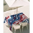 thumbnail image 3 of 60x120 Inch Outdoor Tablecloth with Umbrella Hole Zipper Rectangle American Flag Tie-dye Rectangular Tablecloths Outside Waterproof Blue Red Ombre Abstract Art Patio Table Cover for Picnic Party, 3 of 8