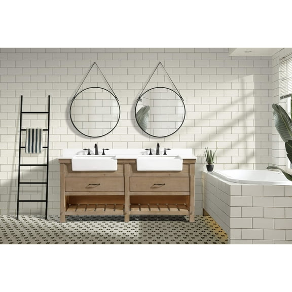 Marina 72" Bathroom Vanity Weathered Fir Finish