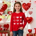 thumbnail image 2 of Posijego Kids Valentine's Day Shirts Long Sleeve Tops Heart Graphic Tees Girls Boys Basic Crew Neck Causal T-Shirts, 2 of 7
