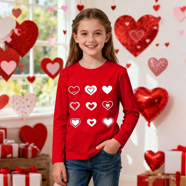 TaTaai Chemise à Manches Longues Col Rond Imprimée, Cadeau de la Saint-Valentin, Blouse Décontractée Habillée à Col Rond, Cadeau pour Toutes les Saisons