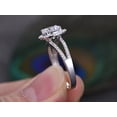 thumbnail image 3 of Unique 1.50 Ct Round Cut Halo Moissanite Diamond Wedding Ring In 10K White Gold, Promise Ring, Anniversary Ring, 3 of 5