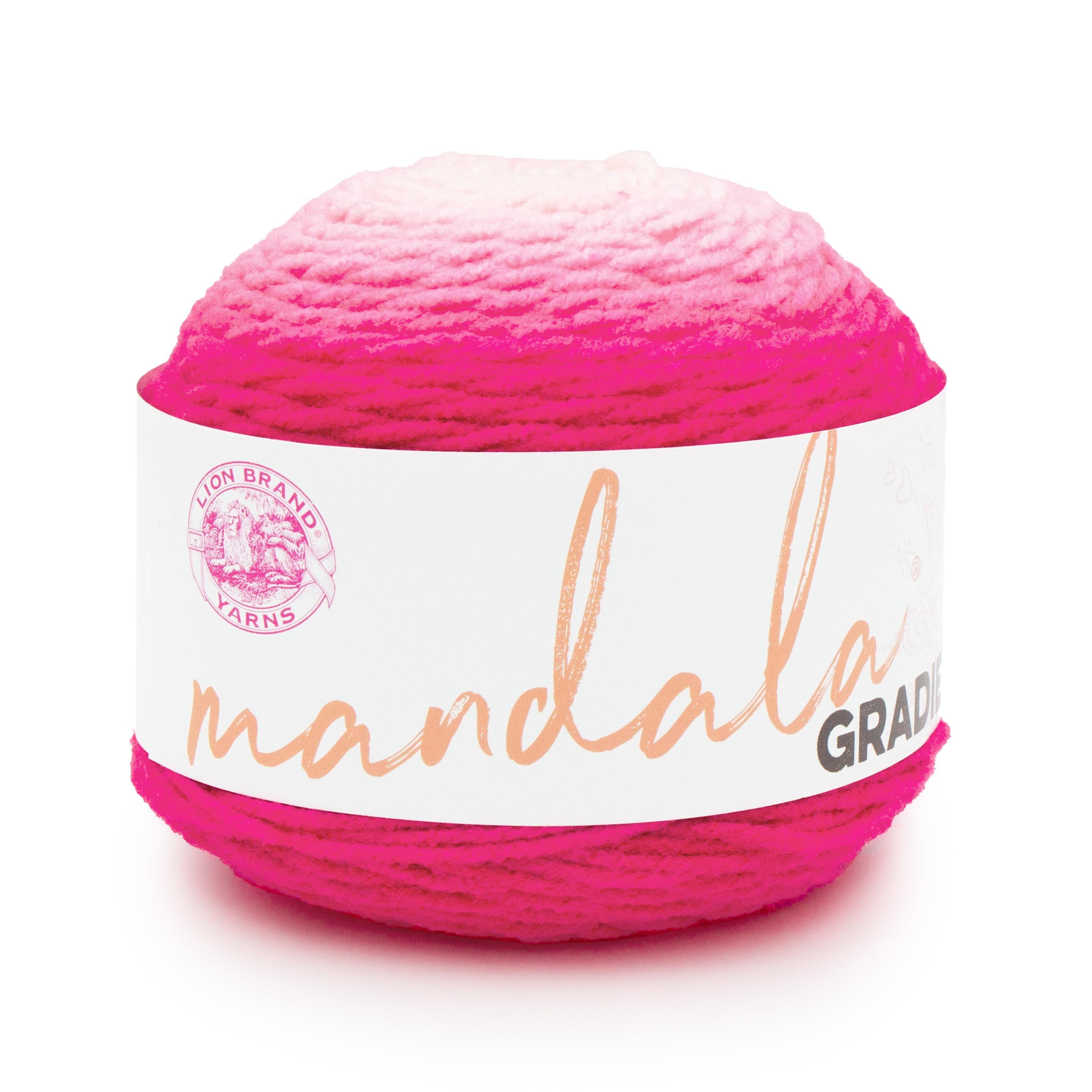 Lion Brand Mandala Gradien Yarn Hot Pink, Acrylic ombre yarn, 150g, 270m, 1-CT