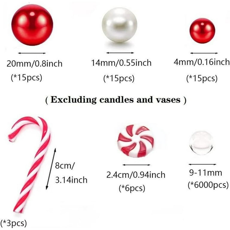 Kehuo Christmas Water Beads for Vases Floating Pearls Water Gel Beads Set  for Vase Filler, Christmas Decoration, Wedding Centerpiece, Floating