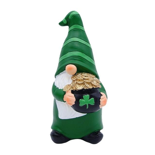 Figurine de la Saint-Patrick 7 Pouces Figurine Verte Figurine Chanceuse Figurine Verte pour Table de Maison Décorations de Noël Bouquet Doigt d'Honneur Grande Sculpture Offrant des Mains Ornement de Noël Statue Faite à la Main Intérieur
