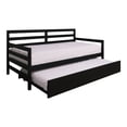 thumbnail image 2 of Castle Place Classic Twin Size Wooden Daybed with Trundle, Black, 2 of 10