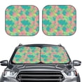 thumbnail image 2 of Kll Colorful Palm Leaves Windshield Sun Shade 2-Piece Foldable Car Front Window Sunshade For Most Sedans Suv Truck - Auto Sun Blocker Visor Protector Blocks Max Uv Rays - Medium, 2 of 7
