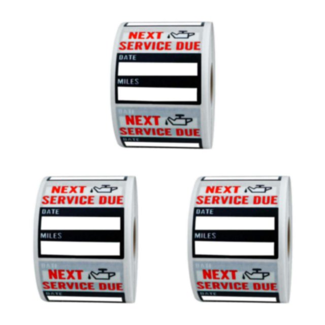 kurtrusly Reliable Low-Tack Oil Change Service Reminder Stickers 2x2 Window Maintenance Type1 3Set