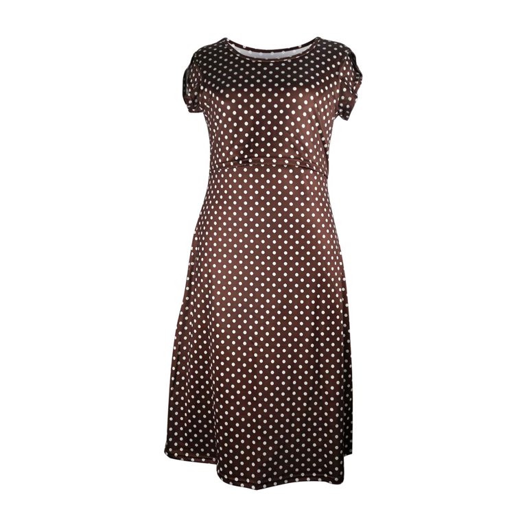 chinese dress ladies Quinee Short Sleeve Dresses for Women, Ladies Summer Short Sleeve Crew Neck  Breastfeeding Tunics for Nusring Mother High Waist Drapey Maternity Dress  for Work Women Black S at Amazon Women's Clothing store main image 1