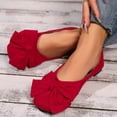 thumbnail image 5 of Fengqque Womens Flats Shoes Dressy Round Toe Bowknot Suede Ballet Flats Comfortable Casual Slip On Loafers Red 6.5(38), 5 of 9