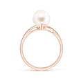 thumbnail image 2 of Angara Solitaire Freshwater Cultured Pearl Bypass Split Shank Ring in 14K Rose Gold for Women | June Birthstone Jewelry for Her, 2 of 8