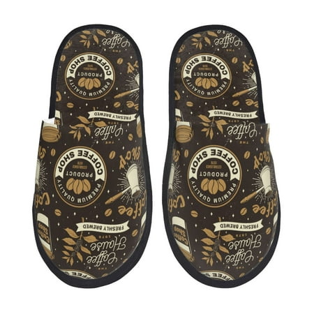 Balery coffee shop house Slient Indoor Furry Fleece Comfort House Shoes Soft Non-Slip Home Shoes Cotton slippers House Slippers-- Large