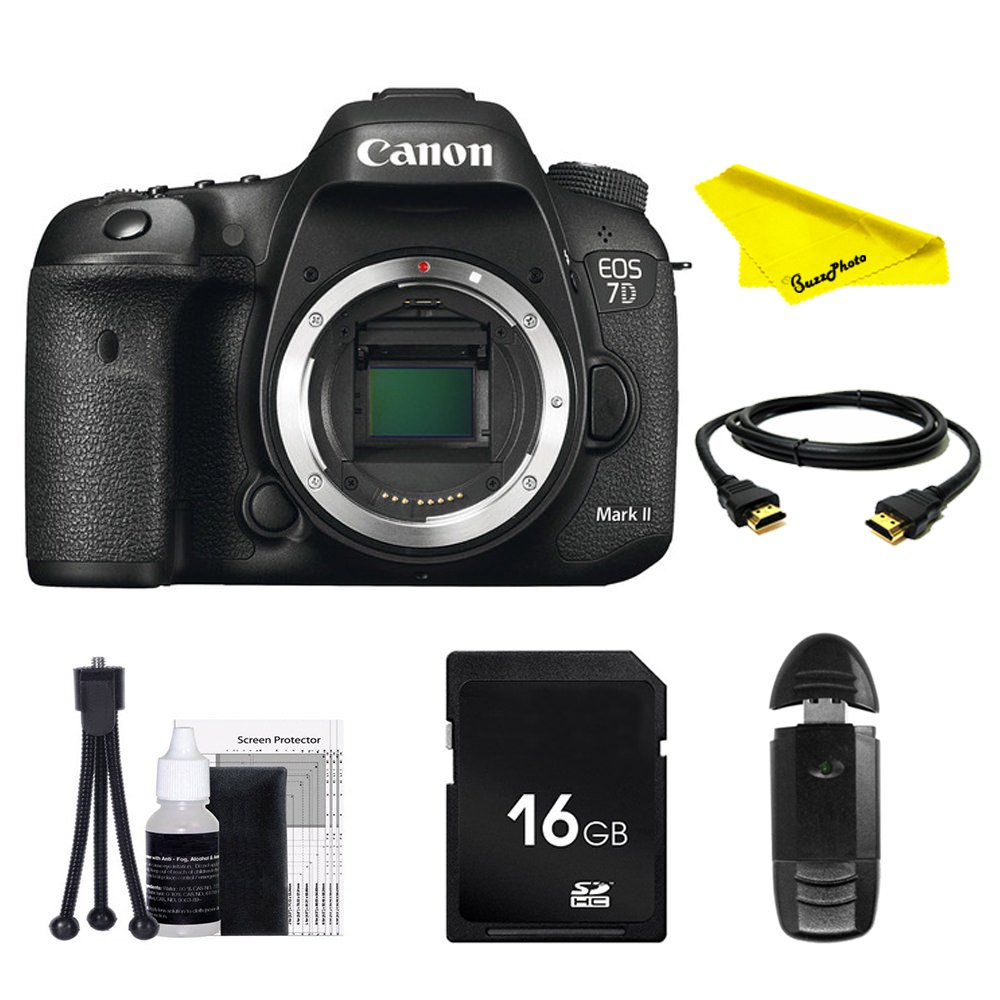 Canon EOS 7D Mark II DSLR Camera (Body Only) with SD Card + BuzzPhoto