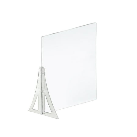 UPC: 0850019157116 | Azar Displays 179894-187 23.5  x 31.5  Single Leg Partition PLEXIGLASS Shield  2- Pack