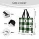 thumbnail image 3 of Easygdp Green White Lumberjack Plaid Bolsa Tote para Mujer, Bolso de Hombro para Trabajo, Playa, Viajes, Compras y Supermercado, 3 of 7