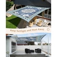 thumbnail image 6 of Blue Boho Sun Sail Shades Rectangle Canopy,Sunlight Block Heavy Duty Curved Backyard Shade Cover,Farmhouse Bohemian Medallion Oriental Flower Waterproof Sun Shades for Patios Garden Pergola 12'x16', 6 of 9