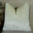 thumbnail image 1 of Thomas Collection White Ivory Mink Faux Fur Throw Pillow - 17414, 1 of 5