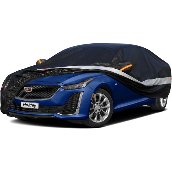 10 Layers Sedan Car Cover Waterproof All Weather for Automobiles,100% Waterproof Outdoor Car Covers Rain Snow UV Dust Protection. Custom Fit for Lexus ES, Cadillac CT5, CTS, Buick LaCrosse,etc