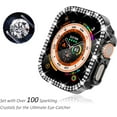 thumbnail image 2 of KOMI 49mm Case Compatible with Apple Watch Ultra Case with Screen Protector, Bling Diamond Overall Protective Case Compatible with Apple Watch Ultra 49mm, Black, 2 of 7