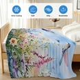 thumbnail image 4 of Spring Floral Cooling Blanket, Lightweight Breathable Summer Throw Blanket with Double Sided Cold Effect, Summer Botanical Hummingbird Picnic Beach Blankets Bed Sheet for Hot Sleepers 60"x80", 4 of 8