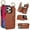 Brown, variant on Allytech Wallet Case for iPhone 16 Pro, Card Holder & Zipper Pocket, Finger Grip Ring, Screen & Camera Protection, Luxury PU Leather Kickstand Double Buttons Flip Shockproof Case, Rosegold