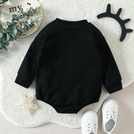 

TOWED22 Girl Sweatshirt Romper Baby Gender Neutral Long-Sleeves Jumper Cotton Romper Onesies Outfit 0-3 Months Baby Boy and Boy Outfit A