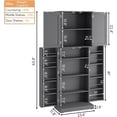 thumbnail image 3 of HOMEFORT Tall Kitchen Pantry Storage Cabinet with Doors and Shelves, Wooden Food Pantry Farmhouse Cupboard Freestanding Buffet for Kitchen Dining Living Room, Grey, 3 of 8