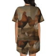 thumbnail image 3 of Picia Oil Painting Chicken And Duck Pajamas Sets for Women Soft Short-Sleeved Pjs with Lounge Shorts Two Piece Sleepwear-X-Large, 3 of 9