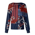 thumbnail image 2 of 4th Of July Trendy Jackets for Women Scrubs Jacket Snap Front Flag Floral Print Long Sleeve US 250th Anniversary Scrubs Tops Working Nurse Uniforms with Pockets, 2 of 5