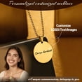 thumbnail image 3 of Giunmcul Stainless Steel Round Personalized Engraved Necklace Custom Photo Text Jewelry Valentines Christmas Gift Keepsake 2-3.5cm Pendant 50cm Chain, 3 of 4