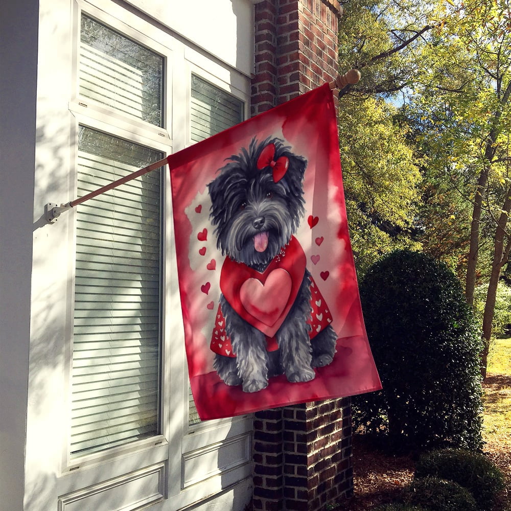 Puli My Valentine House Flag 28 in x 40 in