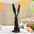 thumbnail image 4 of HJuyYuah 9.84 " Easter Bunny Figurines, Plastic Spring Home Tabletop Ornament Black Rabbit Figurines Decorations for Indoor, Outdoor, Home, Party, Gift, 4 of 4