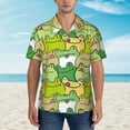 thumbnail image 4 of Easygdp Cartoon Frog Men's Hawaiian Shirts Print Lapel Short Sleeve for Beach, vacation, party, casual occasions - Large, 4 of 9