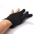 thumbnail image 3 of Guantes Billar Inglés Lycra Abiertos Con 3 Dedos Universales Izquierdo/derecho () Negros, 3 of 9