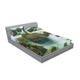 thumbnail image 2 of Ambesonne Landscape Fitted Sheet & Pillow Sham Set, Cliff in Philippines, Full, Green Brown Blue, 2 of 2