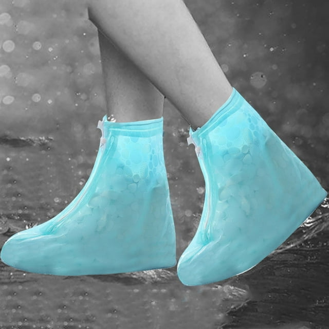Couvre-chaussures de Pluie pour Femmes et Enfants avec Imprimé à Pois, Bottes de Pluie à Fermeture Éclair Haute, Housses de Protection pour Temps Humide