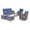 Gray/Blue, variant on Jentlehouse 6-Piece Outdoor Patio Furniture Set with Swivel Chairs and Sofa,Hige Back Deep Seat Outdoor Conversation Set for Poolside Backyard Balcony