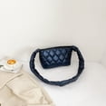 thumbnail image 4 of Autumn Winter Cotton-Padded Bag Rhombic Lattice Shoulder Bag for Work (Black), 4 of 10