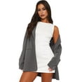 thumbnail image 2 of Women'S Summer Sleeveless Boat Neck Mini Dress Slim Fit Party Club Bodycon Dresses Cream White XL, 2 of 7