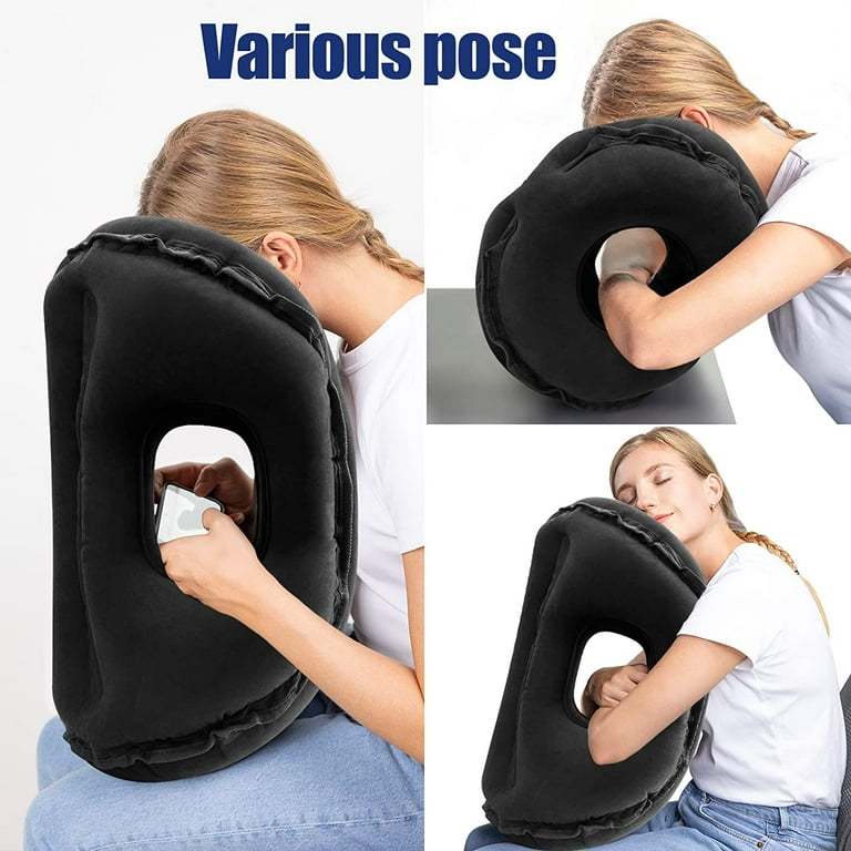 Travel Pillow For Airplane, Inflatable Neck Air Pillow For Sleeping To Avoid Neck And Shoulder Pain Comfortably Support Head Neck And Lumbar Used For Airplane Car Bus And Office Grey I3692038343
