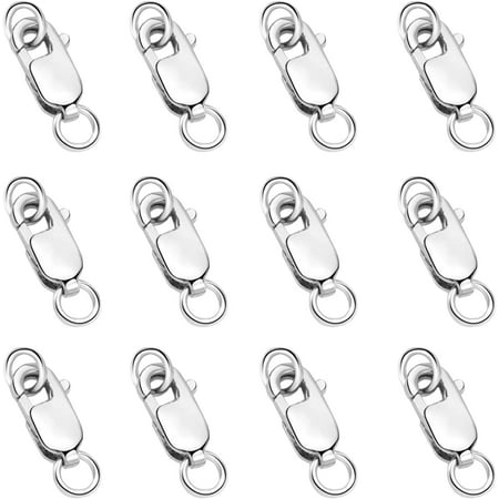 925 Sterling Silver Lobster Claw Clasp 12pcs with Closed Jump Rings  Small Connector with Jump Ring for Necklaces Jewelry Bracelet Making Supplies Lobster Claw Clasp (0.39 x 0.16 inch)