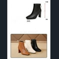thumbnail image 4 of KIJBLAE Clearance Women's Chunky Heel Ankle Booties Pointed Toe Short Boots Chunky Block Stacked Heel Booties Side Zipper Shoes Fall Winter Mid-Calf Boots Brown 37, 4 of 7