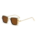 thumbnail image 5 of Gafas de sol para hombre, estilo retro, con borde grueso, modernas, con caja de metal, 5 of 5
