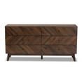 thumbnail image 4 of Baxton Studio Hartman Mid-Century Modern Walnut Brown Finished Wood 6-Drawer Dresser, 4 of 10