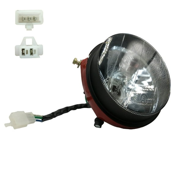 12V Front Headlight Lamp Assembly with 3-Pin Plug for 50cc 70cc 90cc 110cc 125cc Chinese ATV Quad Dirt Bike Taotao Roketa SunL Coolster Kazuma High Low Beam