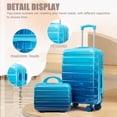 thumbnail image 4 of Gradient Color 2Pcs Luggage Set 14Inch 20Inch PC Hard Shell Spinner Wheel Carry On Suitcase With Combination Lock Navy Light Blue, 4 of 10