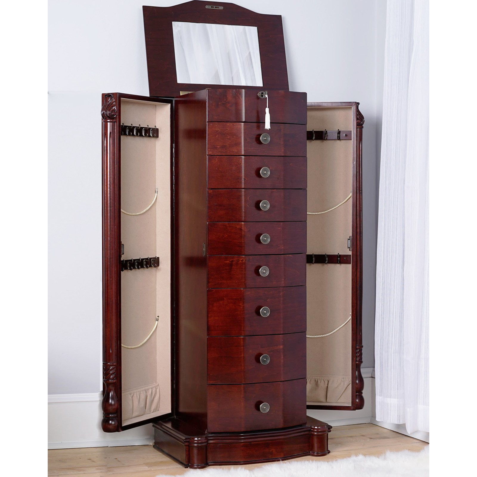 Free Shipping Hives and Honey Florence Free Standing Jewelry Armoire Cherry Walmart