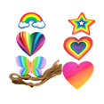 thumbnail image 3 of Adornos navideños de , adornos de orgullo en miniatura con colgante de cuerdas para jardín de Año Nuevo, accesorios de fotografía para Gloria Decoraciones de arcoiris, 3 of 9