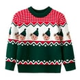 thumbnail image 4 of Odeerbi Toddler Boys Girls Christmas Sweater Cute Winter Thermal Knit Crewneck Sweater Kids Baby Fall Christmas Pullover Sweater Knitted Bottoming Shirt Toddler Clothes Green, 4 of 4